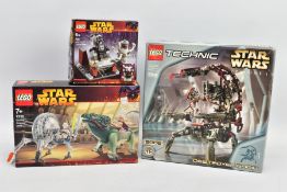 THREE BOXED LEGO STAR WARS SETS, Destroyer Droid 8002, General Grievous Chase 7255 and Darth Vader