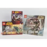 THREE BOXED LEGO STAR WARS SETS, Destroyer Droid 8002, General Grievous Chase 7255 and Darth Vader