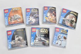 A COLLECTION OF BOXED LEGO STAR WARS MINI BUILDING SETS, in used condition, all with instruction