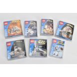 A COLLECTION OF BOXED LEGO STAR WARS MINI BUILDING SETS, in used condition, all with instruction