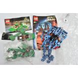 TWO UNBOXED LEGO STAR WARS SETS, Flash Speeder 7124 and Super Battle Droid 8012, in used