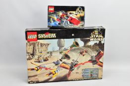 TWO BOXED LEGO STAR WARS SET, comprising 7134 A-Wing Fighter and 7171 Mos Eisley Podrace, in used