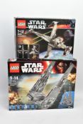 TWO BOXED LEGO STAR WARS SETS, comprising 6208 B-Wing Fighter and 75104 Kylo Ren's Command