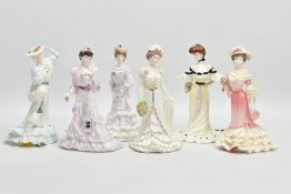 A GROUP OF SIX COALPORT 'GOLDEN AGE' LIMITED EDITION FIGURES, comprising Eugenie, First Night at the