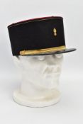 A FRENCH FOREIGN LEGION KEPI N, C.O. RANK EMBROIDERED GOLD EMBLEM, black inner trim to the top,