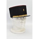 A FRENCH FOREIGN LEGION KEPI N, C.O. RANK EMBROIDERED GOLD EMBLEM, black inner trim to the top,