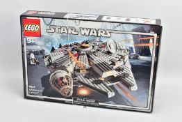 A BOXED LEGO STAR WARS 4504 MILLENNIUM FALCON ORIGINAL TRILOGY EDITION, in used condition, appears