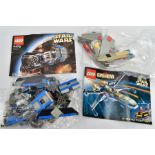 TWO UNBOXED LEGO STAR WARS SETS, TIE Bomber 4479 and X-Wing Fighter 7140, in used condition,