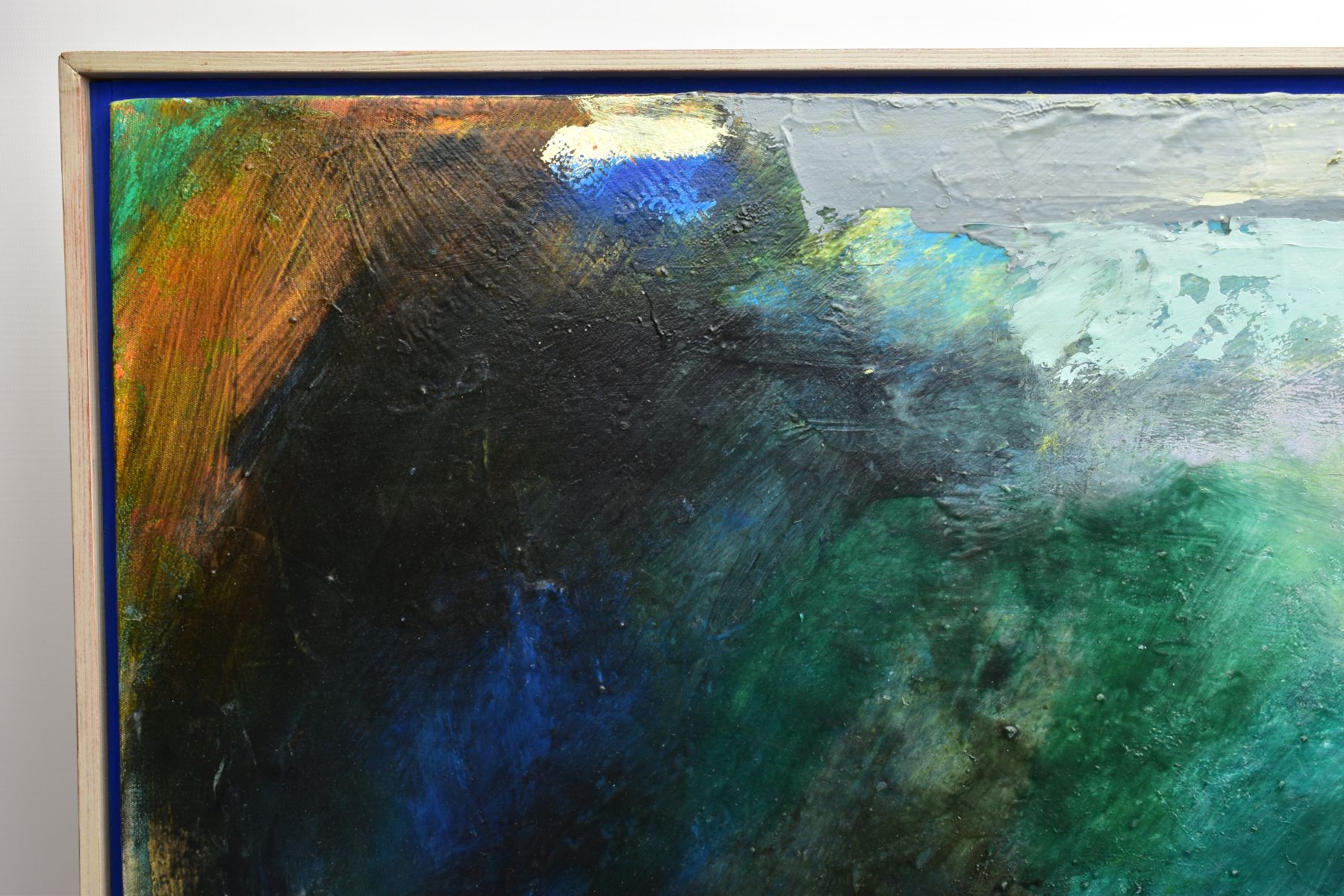 DAVID PRENTICE (1936-2014), 'Native Air', a colourful abstract landscape, signed, titled and dated - Image 7 of 11