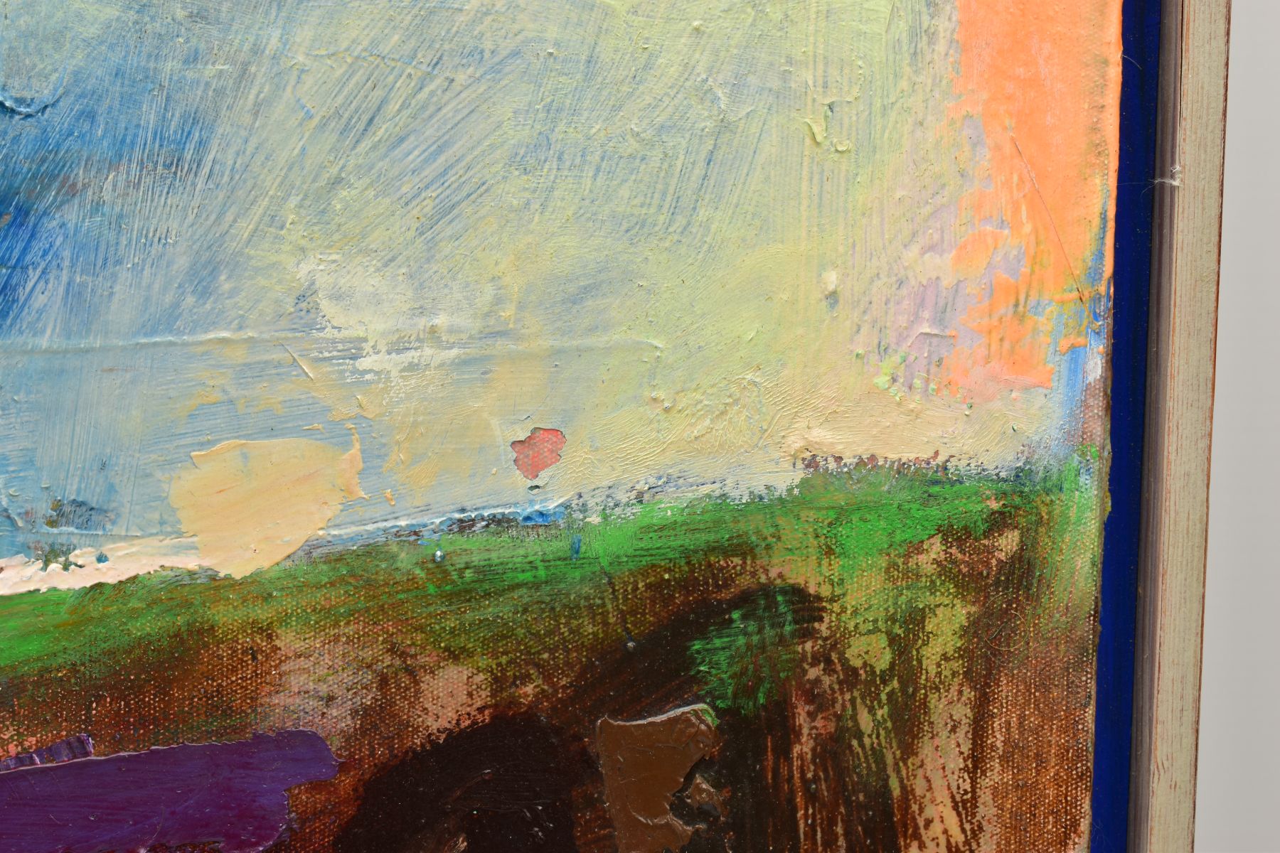DAVID PRENTICE (1936-2014), 'Native Air', a colourful abstract landscape, signed, titled and dated - Image 8 of 11