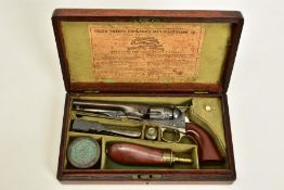 AN ANTIQUE.36'' MODEL 1862 COLT POLICE FIVE CYLINDER PERCUSSION REVOLVER, serial number 20481,