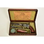 AN ANTIQUE.36'' MODEL 1862 COLT POLICE FIVE CYLINDER PERCUSSION REVOLVER, serial number 20481,