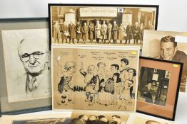 ABBEY THEATRE (DUBLIN) ARCHIVE - M.J. DOLAN, a framed cartoon featuring the Principal Players in the