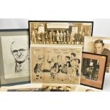 ABBEY THEATRE (DUBLIN) ARCHIVE - M.J. DOLAN, a framed cartoon featuring the Principal Players in the