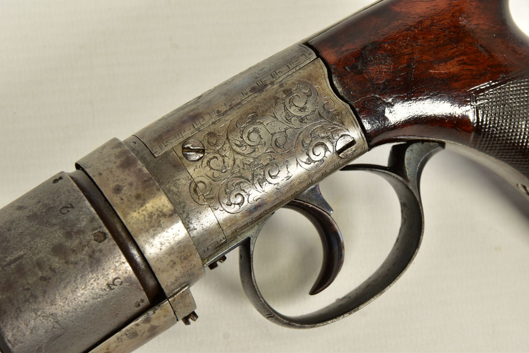 A PERCUSSION HARVEY'S PATENT 1ST MODEL REVOLVER, serial number 3068, bearing Birmingham proof marks, - Image 2 of 20