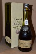 JANNEAU 50-YEAR-OLD GRAND FINE ARMAGNAC, one bottle, seal intact, fill level consistent for 1960's