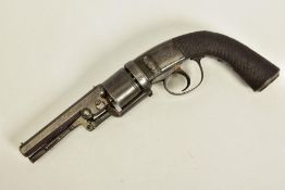 A PERCUSSION HARVEY'S PATENT 2ND MODEL REVOLVER, serial number 4104, bearing Birmingham proof marks,