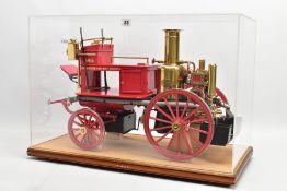 A HANDBUILT EXHIBITION STANDARD MODEL OF A HORSE DRAWN SHAND MASON LIVE STEAM FIRE ENGINE, built