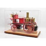 A HANDBUILT EXHIBITION STANDARD MODEL OF A HORSE DRAWN SHAND MASON LIVE STEAM FIRE ENGINE, built