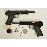 TWO .177'' DIANA MODEL SP50 'GAT TYPE' AIR PISTOLS, marked made in Great Britain, both are in good