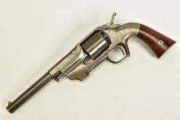 A .44'' ALLEN & WHEELOCK 'ARMY MODEL SIX CHAMBER PERCUSSION REVOLVER, fitted with a 7½ barrel,