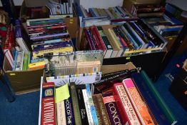 SIX BOXES OF BOOKS, over one hundreds and sixty books, mostly on the subject of cookery,