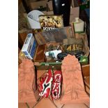 A BOX AND LOOSE SUNDRY ITEMS, to include an unopened Amazqi Great Barrier Reef jigsaw 1000 pieces,