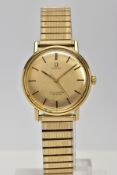 A GENTLEMENS 'OMEGA SEAMASTER DE VILLE' WRISTWATCH, hand wound movement, round gold dial signed '