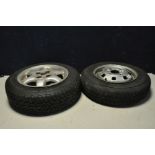 TWO CAR WHEELS WITH TYRES comprising of a Rover Alloy wheel 13in diameter with a Fulda 155 70 R13
