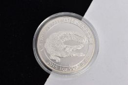 A SILVER 1 OUNCE 2015 1 DOLLAR (SALTWATER CROCODILE) AUSTRALIAN COIN PERTH MINT