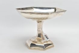 SILVER COMMEMORATIVE DISH, hexagonal shaped raised dish with engraving featured inside the dish,