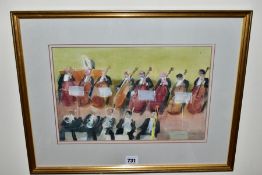 FRANK ARCHER (1912-1995) 'STUDY FOR BASS AND BRASS', orchestral figures with their instruments,