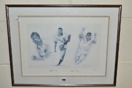 STEPHEN DOIG (BRITISH CONTEMPORARY), two limited edition rugby themed prints, 'Will Carling'