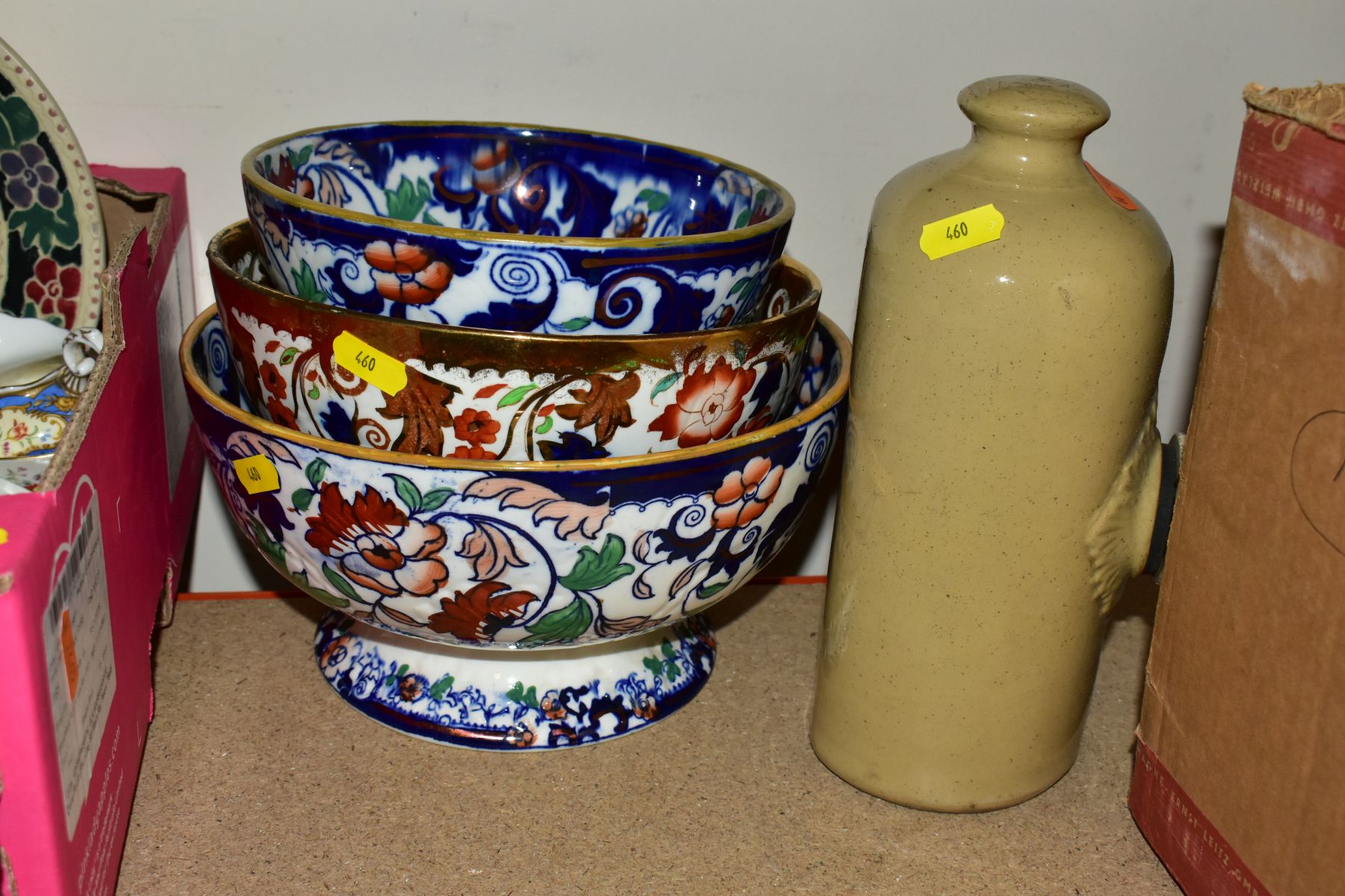 THREE BOXES AND LOOSE CERAMICS AND GLASSWARES, to include a 1930's modernist Empire Ware candlestick - Image 5 of 9