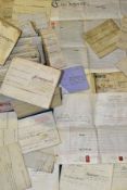 INDENTURES, approximately 100 Legal Documents dating from 1837 - 1893 to include conveyances,