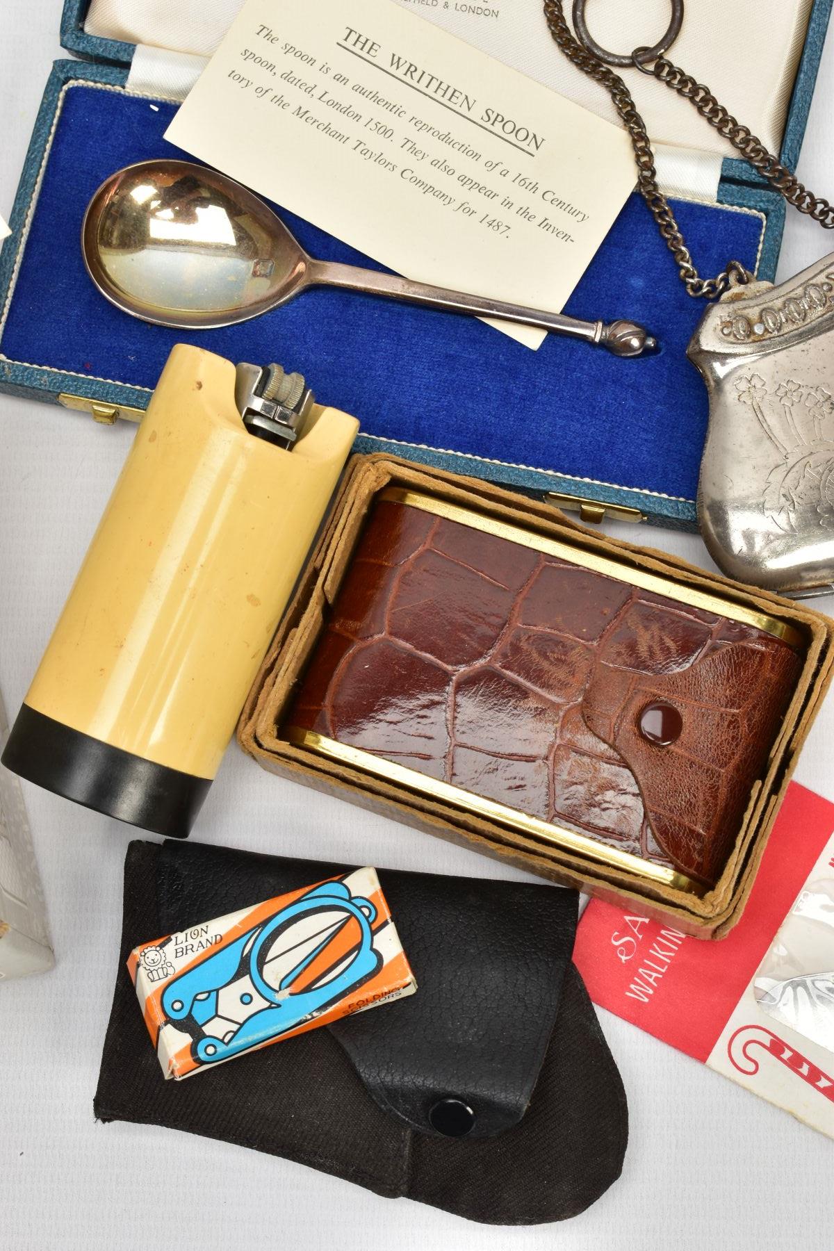 A SELECTION OF MISCELLANEOUS ITEMS, to include a silver Mappin & Webb spoon, an authentic - Image 2 of 7