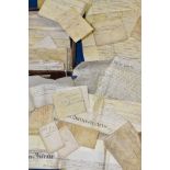 INDENTURES, Approximately sixty Legal Documents dating from 1711 - 1799 to include conveyances,