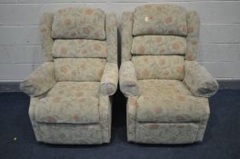 A PAIR OF HSL FLORAL UPHOLSTERED ARMCHAIRS