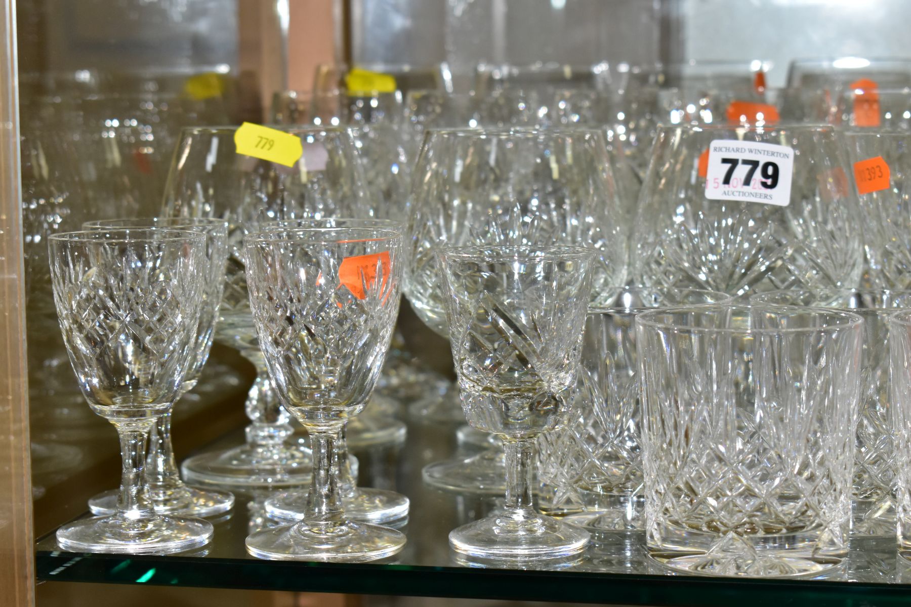 VARIOUS CUT GLASSES, to include wines, brandy, tumblers, port, etc (Condition:- unmarked) - Image 3 of 5