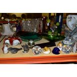 A COLLECTION OF GLASS ITEMS, to include twenty one pieces, two Flygfors style bowls, a large crystal