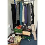 LADIES CLOTHES, FABRIC OFF CUTS, BELTS etc, to include jackets, coats and blouses, brands include