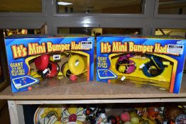 TWO BOXED INTERACTIVE TOY 'BUMPER THUMPERS' remote control bumper car game, both appear complete