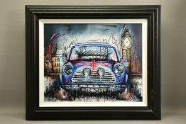 SAMANTHA ELLIS (BRITISH 1992) 'MINI ADVENTURE', a signed limited edition print of the iconic car