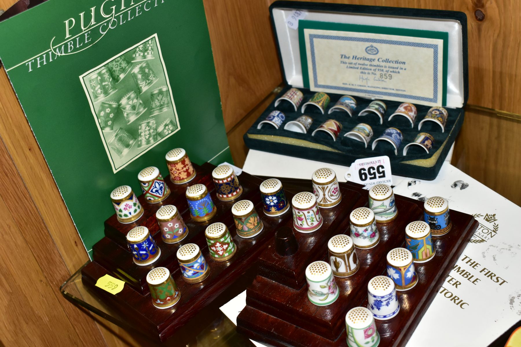THREE SETS OF MINTON COLLECTORS THIMBLES, comprising cased set of twelve limited edition sets 'The