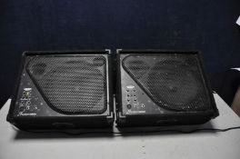 A PAIR OF STUDIOMASTER PAX12+ powered wedge monitors (PAT pass and working but power cables not