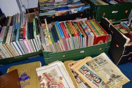 BOOKS, six boxes of contemporary fiction, children's stories and annuals, Bibles, geographical
