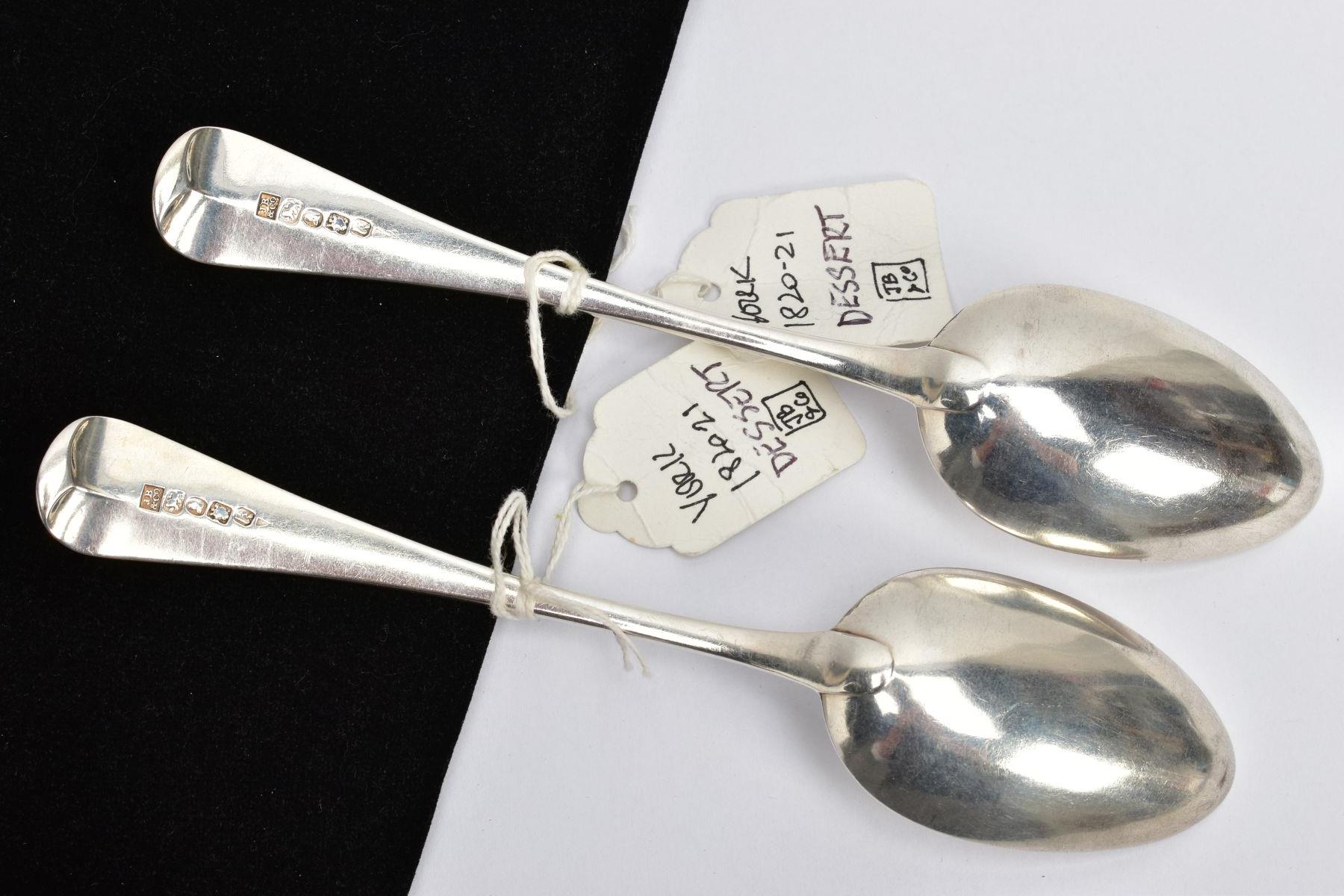 A PAIR OF SILVER TABLESPOONS, old English pattern, engraved initials to the terminals, hallmarked ' - Image 3 of 4