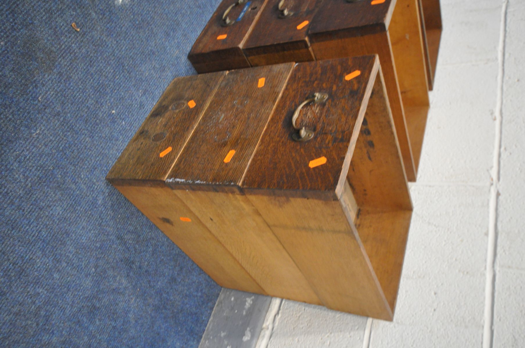 NINE OAK DRAWERS from a single cabinet - Image 2 of 2