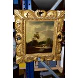 AN EARLY 19TH CENTURY OIL ON PANEL IN THE STYLE OF JAN WYNANTS, titled verso 'Woody Landscape,
