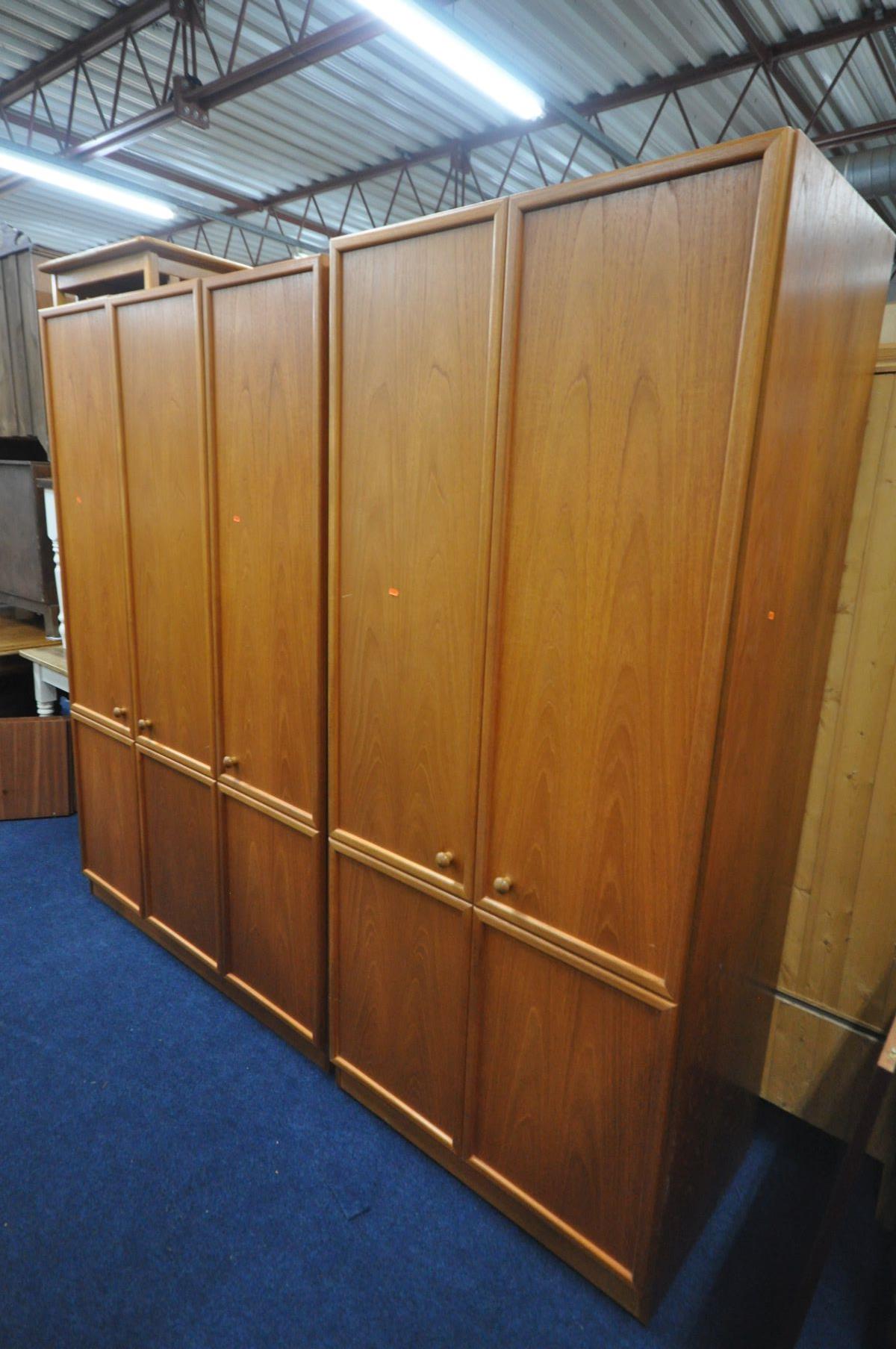 A G PLAN ALBANY TEAK BEDROOM SUITE, comprising of a dressing table with triple mirror with five - Image 4 of 5